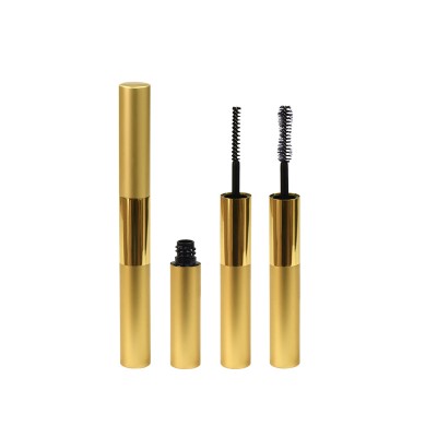 2019 new arrival unique dual bottle lipgloss container tube cosmetic packaging aluminum double sides dual mascara tube