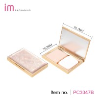 makeup cosmetic packing square powder compact case with puff  containenr