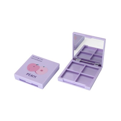 Hot sale square shape 4 shades 4 color eyeshadow case black plastic simple compact case eyeshadow container