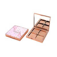 Empty plastic hot sale square shape four color eyeshadow case cosmetic make up packaging