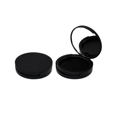 Empty plastic black color single layer 59mm inner pan compact powder case