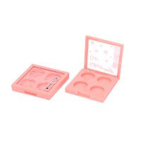 Hot sale empty plastic 4 color eyeshadow case cosmetic packaging box with transparent window square 4 color inside eyeshadow