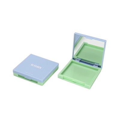 Empty eyeshadow case quare black plastic one color compact powder case cosmetic make up packaging