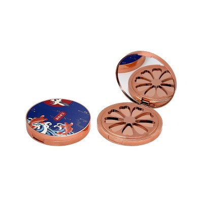 Wholesale factory supplier OEM high quality round shape eyeshadow case flower shape inner pan nine color