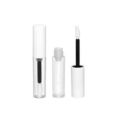 Wholesale round  shape colorful emtpy plastic lipgloss packaging tube for liquid lipgloss 1ml /2ml small lipgloss matte glossy